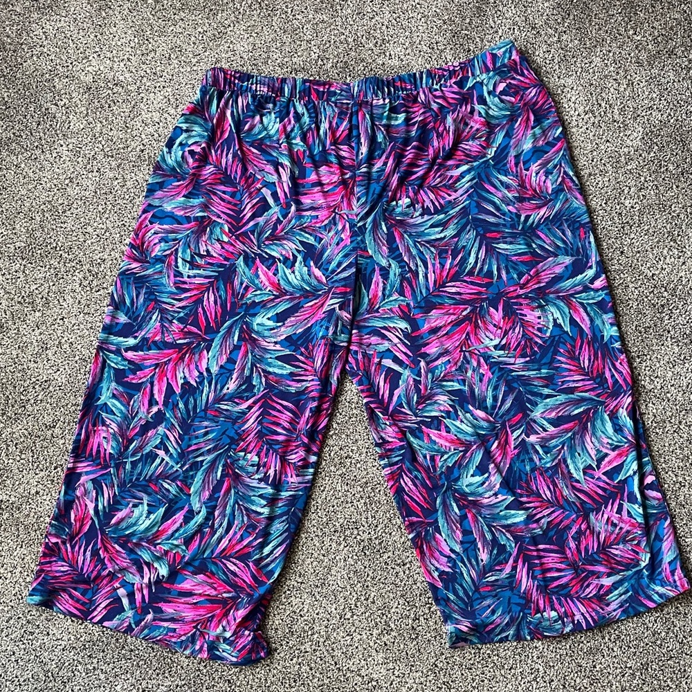Quacker Factory Printed Cropped Wide Leg Pants - Picture 4 of 4